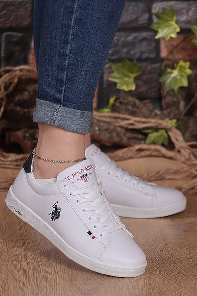 U.S. Polo Assn. Unisex Λευκά Casual Comfort καθημερινά αθλητικά παπούτσια