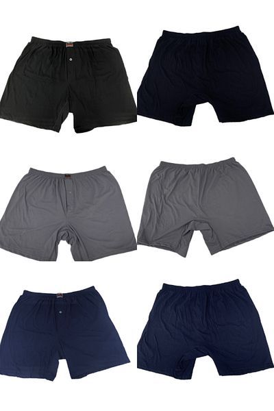 Lumenia 3 DIFFERENT COLORS 6 PCS MEN'S OVERSIZED BOXER 100% COTTON PLUS SIZE OVERSIZED TOWEL WAIST MEN'S BOXER