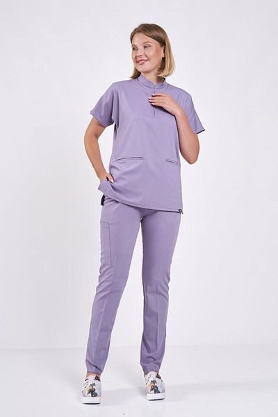 Owlet Medikal Set din Jersey Lycra Moale Liliac cu Detaliu Fermoar