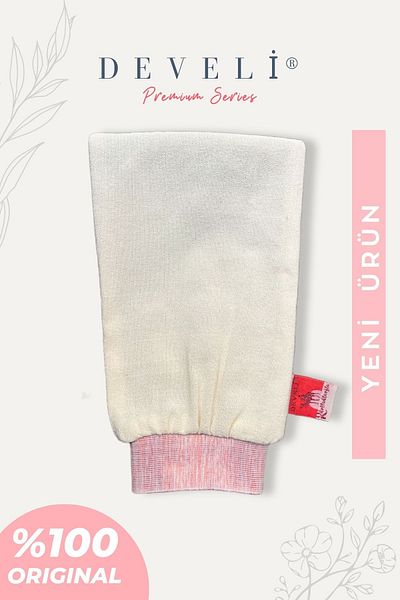 Develi 1973 Ecru Peeling Glove 100% Flush Silk Scrub Bath Bath Scrub Suitable for All Skin Types