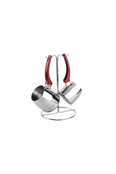 Tantitoni Set of 2 Red Stainless Steel Coffee Pot - 500+ ml