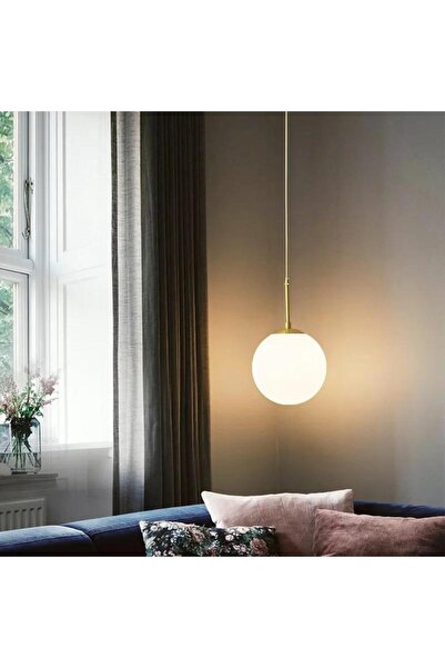 Rsylight Rustik Dekoratif Metal Modern Eskitme Kaplama Opal Camlı Tekli Avize