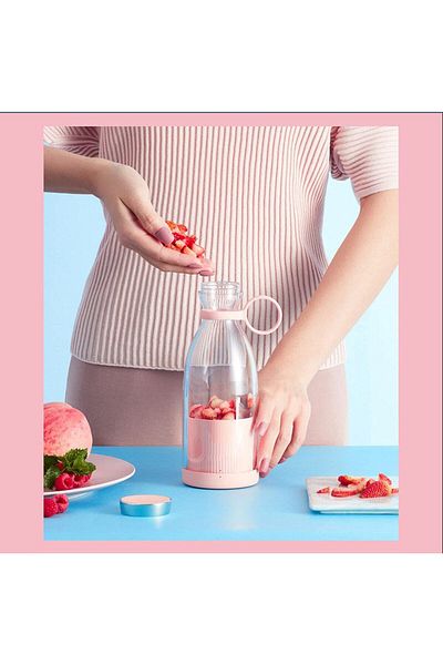 RED BOSS Portable Rechargeable Blender - Fresh Juice Blender| Portable Wireless Rechargeable Smoothie Hand Blender