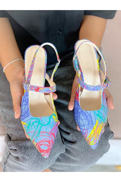 irmona CLORY BLUE JEAN COK COLORED HEELED SANDALS