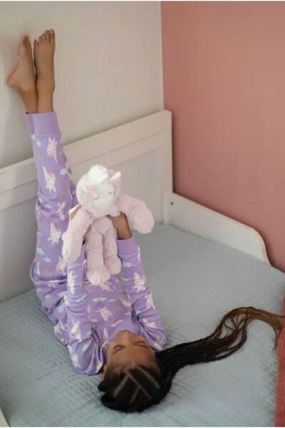 Pink Hippo Kids Kız Çocuk Slumberkids Unicorn Baskılı Pamuklu Uzun Kollu Pijama Takımı