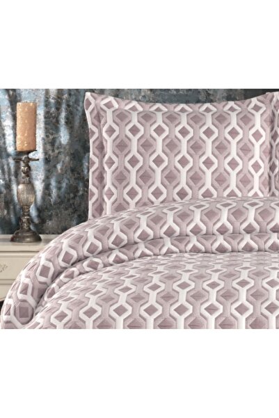 Royal Home Arven Çift Kişilik Pike Yatak Örtüsü Seti Mürdüm