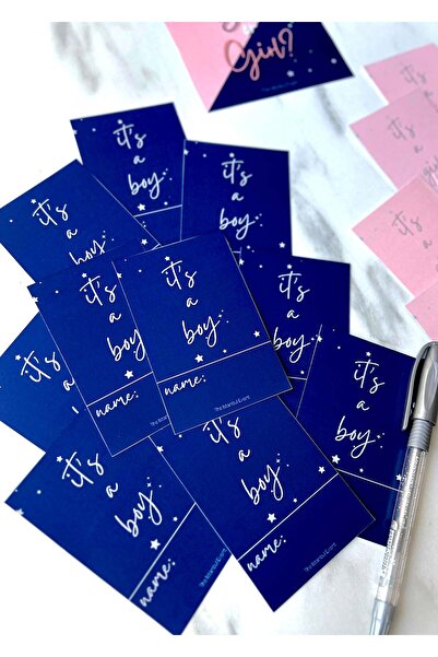 The Istanbul Event Σετ κάρτες ψηφίων για πάρτι φύλου με αυτοκόλλητο και στυλό - Αγόρι ή κορίτσι - Κορίτσι ή αγόρι