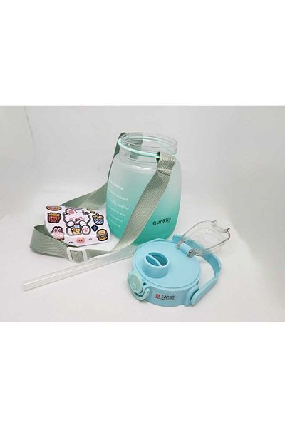 Quokka Green Tritan Straw-Pipeless Double Head 1.3 Liter