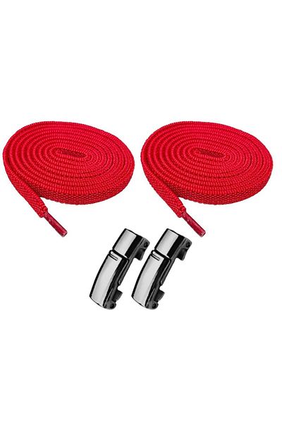 Dopar Elastic Red Smart Locking Laces Magnetized Metal Plug and Drop Sports Shoelaces 100 Cm