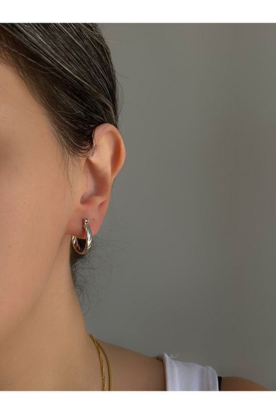 Owentis Steel Silver Mini Twist Hoop Imorgen Earrings - Does not blacken-