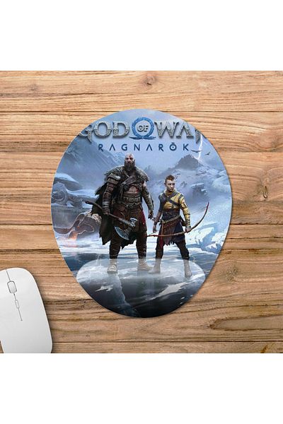 Pixxa God Of War - Ragnarök - Μοντέλο 2 100% βαμβακερό μπλουζάκι με λαιμόκοψη και σετ mousepad