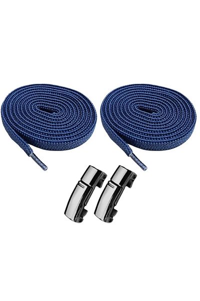 Dopar Elastic Navy Blue Smart Locking Laces Magnetized Metal Plug and Drop Sneakers 100 Cm
