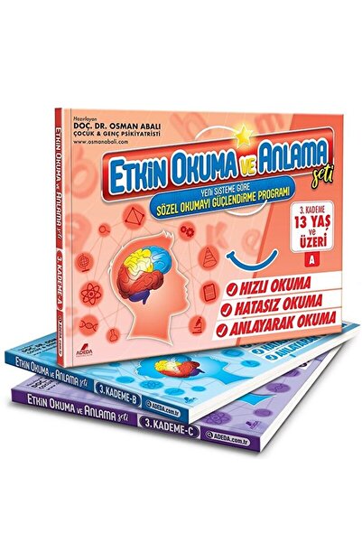 Adeda Yayınları Etkin Okuma ve Anlama Seti 3. Kademe (3 Kitap Takım) / Kolektif / Adeda Yayınları / 9786057140401