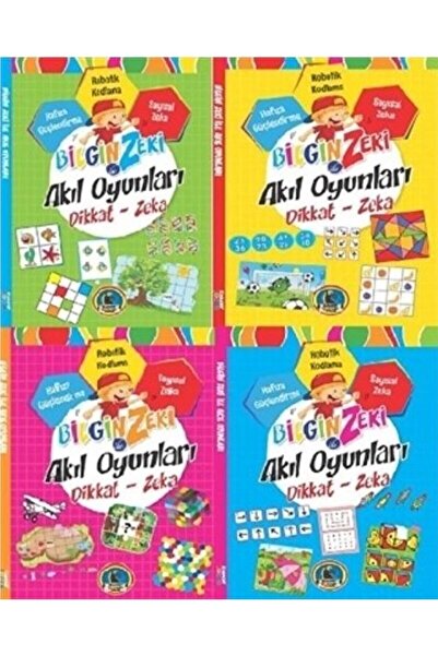 Karatay Çocuk Bilgin Zeki ile Akıl Oyunları Dikkat Zeka - 4 Kitap Takım / Kol...
