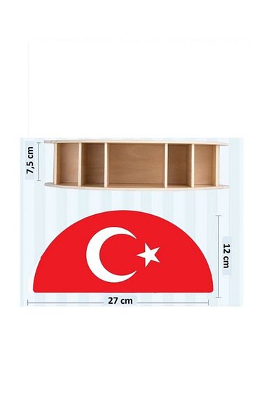 Ağaçistan Wooden Moon Star Desktop Pen Holder Pen Case Organizer Turkish Flag For Kids