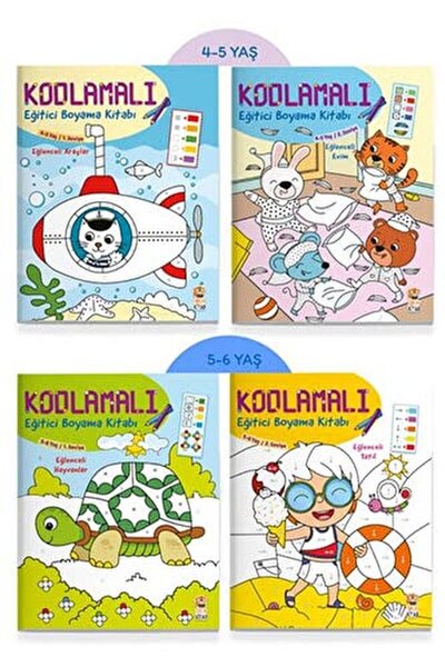 Sincap Kitap Kodlamalı Eğitici Boyama Kitabı 4-6 Yaş (4 Kitap Takım) / Kolekt...