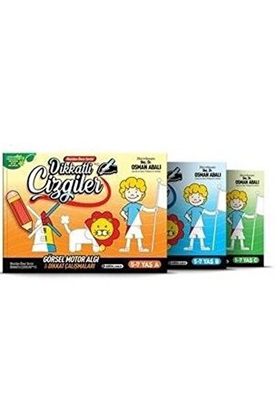 Adeda Yayınları Dikkatli Çizgiler - Okuldan Önce Serisi (5-7 Yaş A-B-C) / Ade...