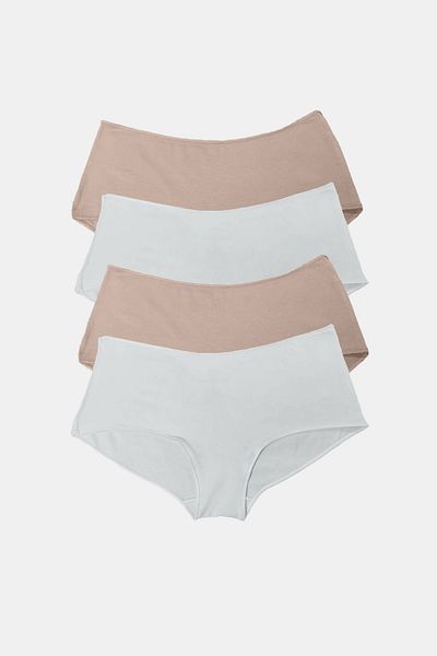 Malabadi Γυναικεία Skin Ecru 4 Pack Φαρδύ γείσο Modal Slip εσώρουχα 1126
