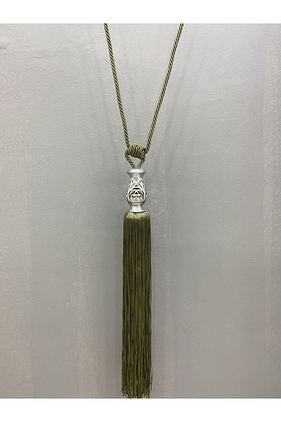 Akcan Emerald Green Color Silver Tulip Long Braçol
