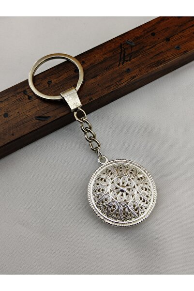Newa Jewellry Telkari İşlemeli Gümüş Kaplama Ev&Ofis ve Araba Anahtarlığı, An...