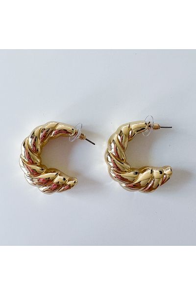 CHARMLUCKY Auger half hoop earrings