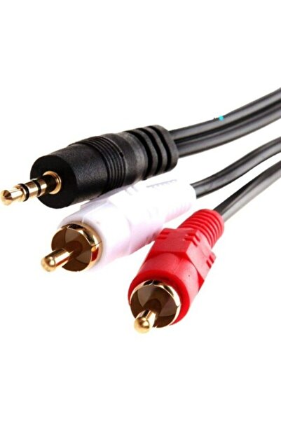 ULTRATEKNO 3.5 Mm Stereo To 2rca Kablosu Aux Tos Ses 1.5 Mt Kablo Sound Audıo Erkek Ara Kulaklık Standart