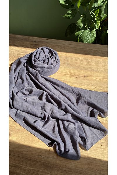 Style vibe Μαλακό βαμβακερό σάλι Anthracite