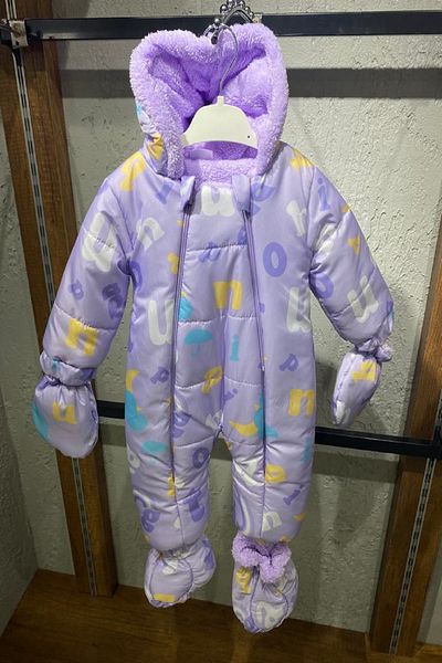 PODIUM GYM Baby Cosmonaut Jumpsuit with Alphabet Figure, Removable Gloves & Booties, Double Zipper