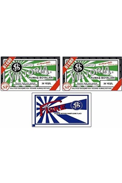 Viktoria Kumaş Boyası 38 Yeşil 2Pk+Fiske Sabitleme 1Pk