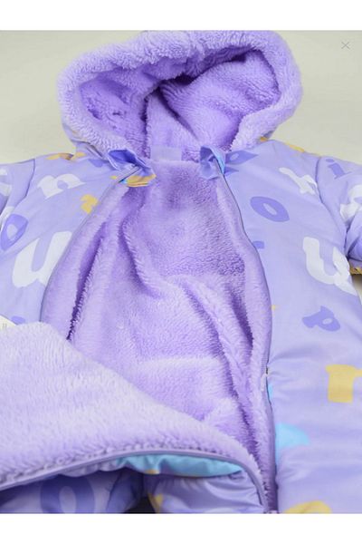 PODIUM GYM Baby Cosmonaut Jumpsuit with Alphabet Figure, Removable Gloves & Booties, Double Zipper