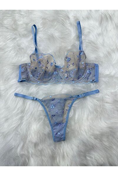 Lumenia Set Sutien Brode - Casual, Sutien cu sârmă, Lenjerie de corp pentru f...