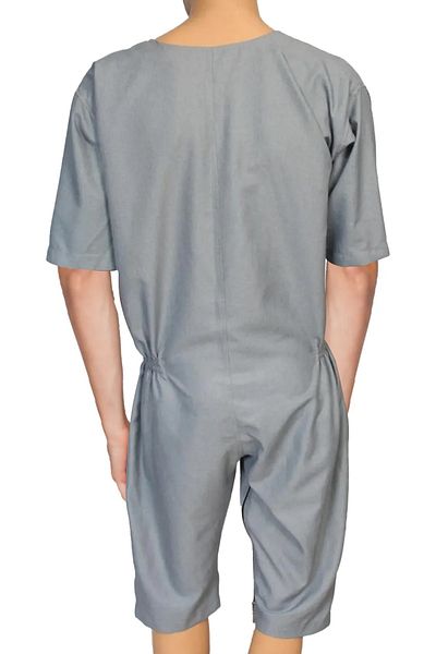 Devi Special Design Short Sleeve Gray Color Patient Jumpsuit SMALL SIZE