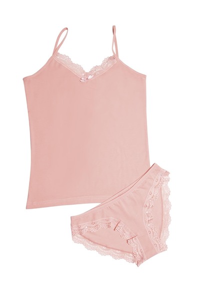 Lumenia Σετ γυναικείο εσώρουχο με λουράκια σε χρώμα σολομό KOTA6303 Γυναικείο...