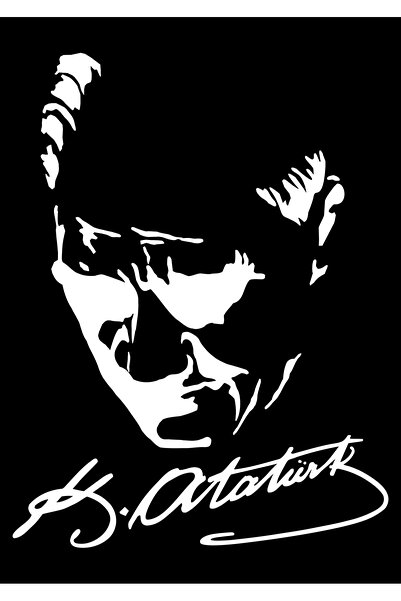 Atatürk İmza Slüet Sticker (25x20cm)