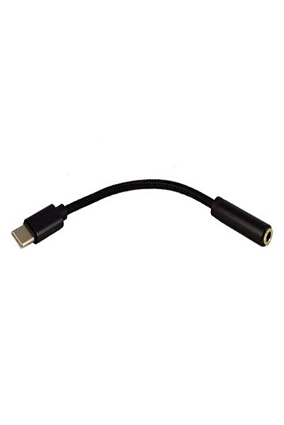 ULTRATEKNO Type-C To Aux 3.5mm Kulaklık Çevirici Dönüştürücü Adaptör Usb-C Adaptör 1.kalite Siyah