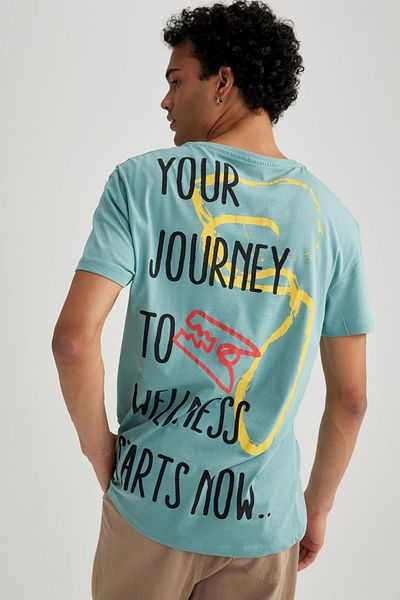 DeFacto Μπλουζάκι με κοντό μανίκι Regular Fit Crew Back T-shirt B3805ax23hs