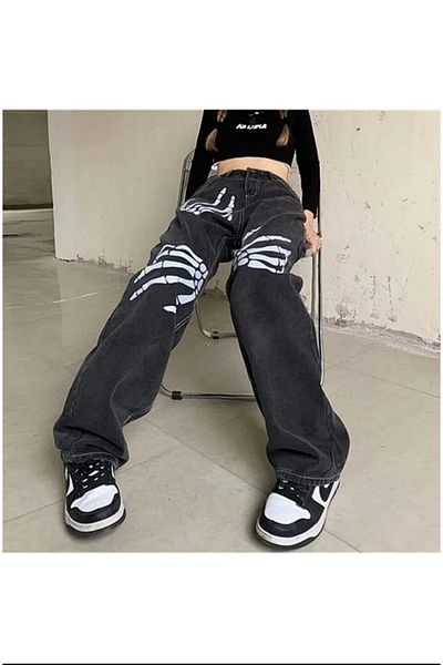 Gofeel Παντελόνι με φαρδύ πόδι με σκούρο γκρι σκελετό - 3BRO's