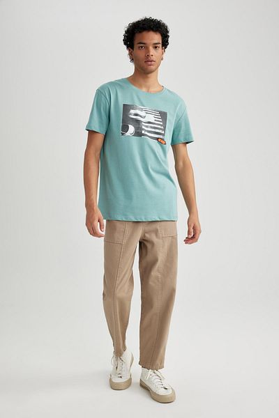 DeFacto Μπλουζάκι με κοντό μανίκι Regular Fit Crew Back T-shirt B3805ax23hs