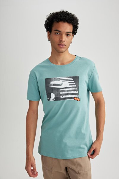 DeFacto Μπλουζάκι με κοντό μανίκι Regular Fit Crew Back T-shirt B3805ax23hs