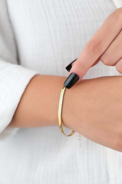 Jack Ferrero STEEL GOLD COLOR ITALIAN BRACELET WITHOUT DISCOLOUR, WITH INVOICE