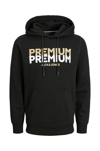 Jack & Jones Jack Jones Blugere Sweat Hood Prau23 Men's Black Sweatshirt 12245810-02