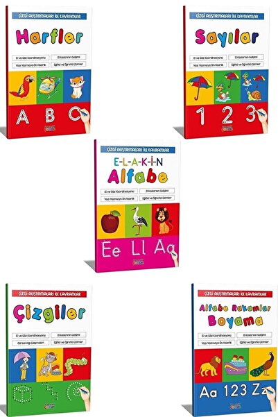 Karatay Çocuk Çizgi Alıştırmaları İle Alfabe Kavram Seti (5 Kitap) / Kolektif...
