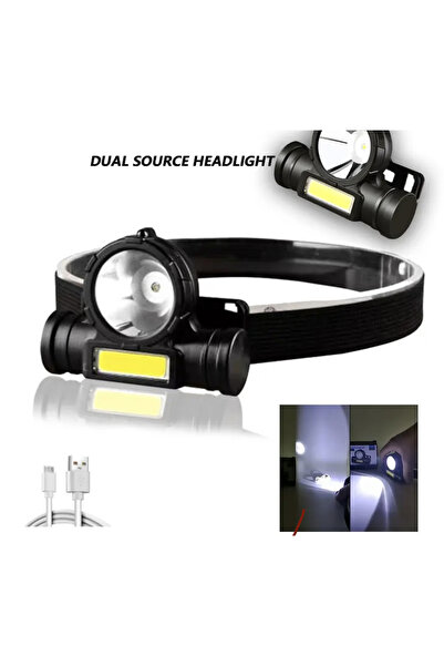 X-sir far su geçirmez COB fener kafa lambası USB şarj edilebilir 18650 far la...