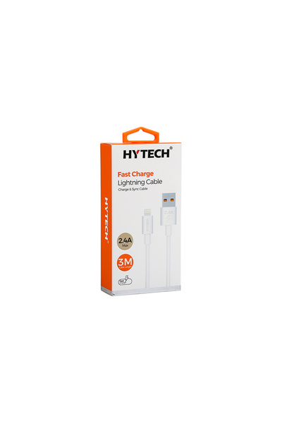 Hytech HY-X99 3m 2.4A Usb to Lightning Beyaz Data + Sarj Kablosu