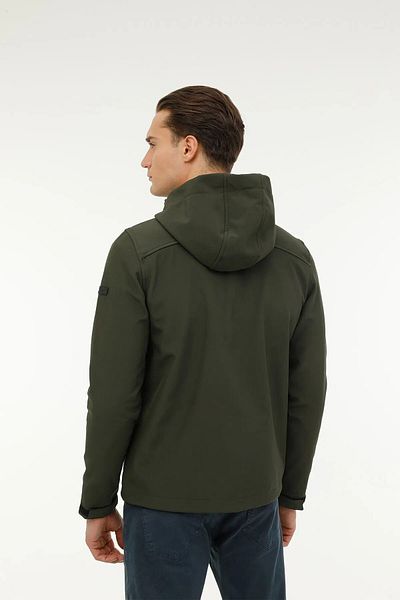 lumberjack Ανδρικό παλτό με κουκούλα παστέλ χακί Softshell ML NEW TREND 1GT17