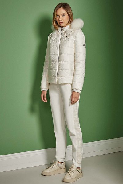 Guitar Furry Ecru Puffer Coat