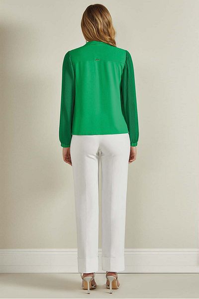 Guitar Wide Leg White Woven Trousers