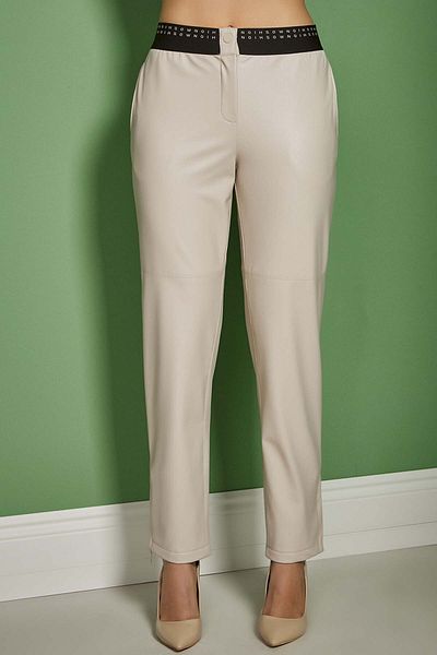 Guitar Straight Leg Mink Leather Trousers