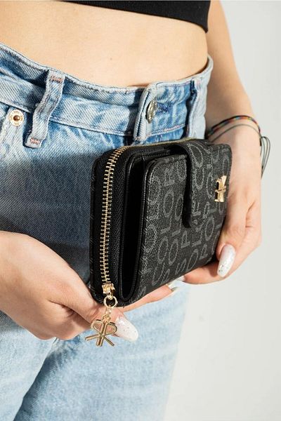 Polo Of Colors Black Women's Wallet with Coin and Card Compartments