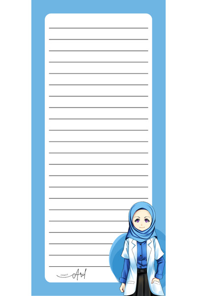 Arilcraft Minimalist Kadın Temalı Dikey Not Defteri - 2